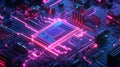 technology neon style ai core scanning Royalty Free Stock Photo