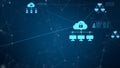 Technology network and data connection. Secure data network and personal information. Cyber security concept