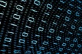 Technology network digital binary code, big data transmission and information network Royalty Free Stock Photo
