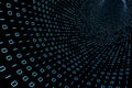 Technology network digital binary code, big data transmission and information network Royalty Free Stock Photo