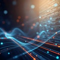 Technology Network Digital Data Flow Artificial Intelligence data analytics processing abstract visualization concept background Royalty Free Stock Photo