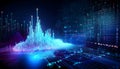 Technology Network Digital Data Flow Artificial Intelligence data analytics processing abstract visualization. Data Science