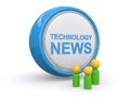 Technology news button Royalty Free Stock Photo