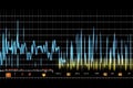 Oscilloscope waveform on its screen. Generative AI Royalty Free Stock Photo