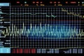 Oscilloscope waveform on its screen. Generative AI