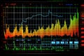 Oscilloscope waveform on its screen. Generative AI Royalty Free Stock Photo