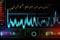 Oscilloscope waveform on its screen. Generative AI