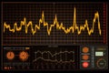 Oscilloscope waveform on its screen. Generative AI Royalty Free Stock Photo