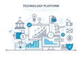 Technology platform. Cloud storage, network. Business, financial and innovative platform.