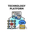 Technology platform icon vector illustration
