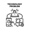 Technology Problem Solve Vector Black Illustration