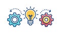 Technology and Problem-Solving Gears Icon, vector design Generative AI Royalty Free Stock Photo