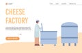 Technology process of cheese production on milk factory a vector illustration Royalty Free Stock Photo