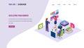 Technology process of software development, SEO, mobile app, business solutions Royalty Free Stock Photo