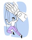 Technology puppet vector linear