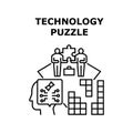 Technology Puzzle Vector Concept Illustration