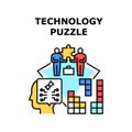 Technology Puzzle Vector Concept Illustration