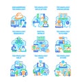 Technology Research Set Icons Vector Illustrations Royalty Free Stock Photo