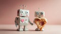 technology robot friend, love help caring concept art Royalty Free Stock Photo