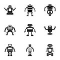 Technology robot icons set, simple style Royalty Free Stock Photo