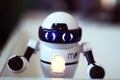 Technology. Robotics.Small robot as a toy for children and adults