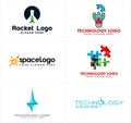 Technology rocket light bulb tube chemistry logo design Royalty Free Stock Photo