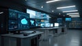 Technology Room Featuring Cloud Computing and Data Monitoring Setup Royalty Free Stock Photo