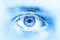 Technology scan eye for security or identification Royalty Free Stock Photo
