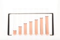 Technology / science: Test tubes in a rack. Graphical representation for a bar chart, statistics or data. 4