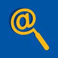 Technology search concept - Mail symbol male a magnifier icon