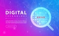 Technology search password cyber security abstract background concept, Digital technology banner pink blue, binary code abstract Royalty Free Stock Photo