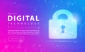 Technology security abstract background concept, Digital technology banner pink blue background binary code, abstract tech vector