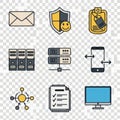 Technology and security icons isolated on white background isolated on white background Royalty Free Stock Photo