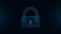 Technology security with padlock concept. Data protected by digital pad lock, electronic key. Data security, software Royalty Free Stock Photo
