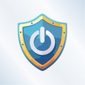 Technology Security Shield with Power Button Royalty Free Stock Photo