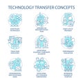 Technology sharing concept icons set Royalty Free Stock Photo
