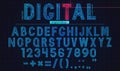 Technology simple type tech design. Vector typeset alphabet. Future typeface set. Geometric modern font. Futuristic