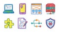 Technology and software development hand-drawn icons set Royalty Free Stock Photo