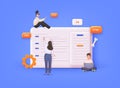 Technology of Software development, web design, programming concept. Program code on screen, code of program, data, interface Royalty Free Stock Photo