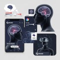 Technology with stylized representation of brain data visualizatio Royalty Free Stock Photo