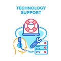 Technology Support Assist Vector Concept Color