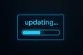 Technology and system update concept with glowing progress bar showing active installation process Royalty Free Stock Photo