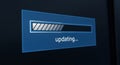 Technology and system update concept with glowing progress bar showing active installation process Royalty Free Stock Photo