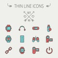 Technology thin line icon set Royalty Free Stock Photo