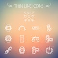 Technology thin line icon set Royalty Free Stock Photo