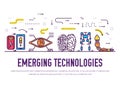 Technology thin line icons set. Automation artificial intelligence tech vector pack