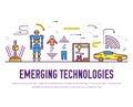 Technology thin line icons set. Automation outline artificial intelligence tech vector pack