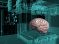 Technology to create brain in a 3d printer Royalty Free Stock Photo