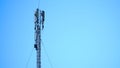 Technology on the top of the telecommunication GSM 5G, 4G, 3G tower.Cellular phone antennas on a building roof Royalty Free Stock Photo