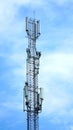 Technology on the top of the telecommunication GSM 5G, 4G, 3G tower.Cellular phone antennas on a building roof Royalty Free Stock Photo